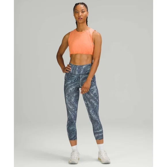 Lululemon Fast And Free High Rise Crop 23" Inseam In Dimensional Icing Size 6 - Picture 7 of 8